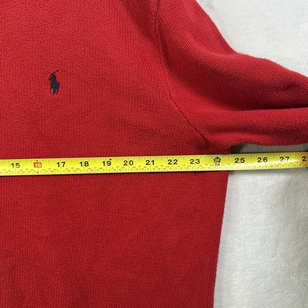 Polo Ralph Lauren Sweater Men's Size 2XL Red Fleece 1/4 Zip Pullover Pony